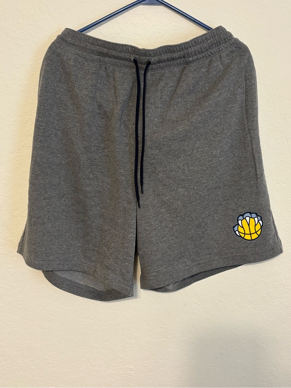Fanatics Gray Athletic Drawstring Shorts with Yellow Logo